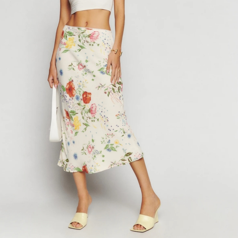 Reformation Floral Midi Skirt